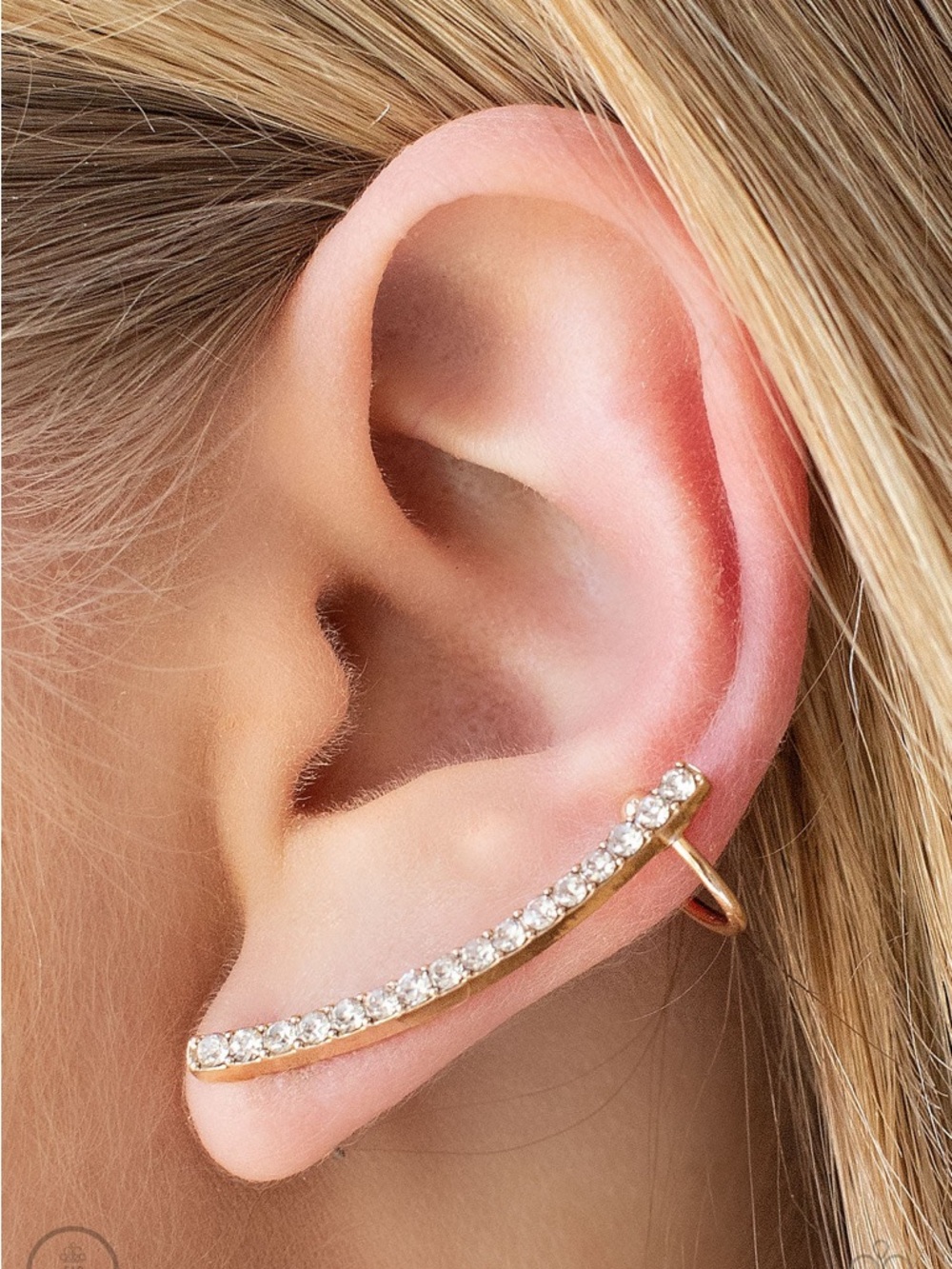 paparazzi Gold Crystal Ear Cuff